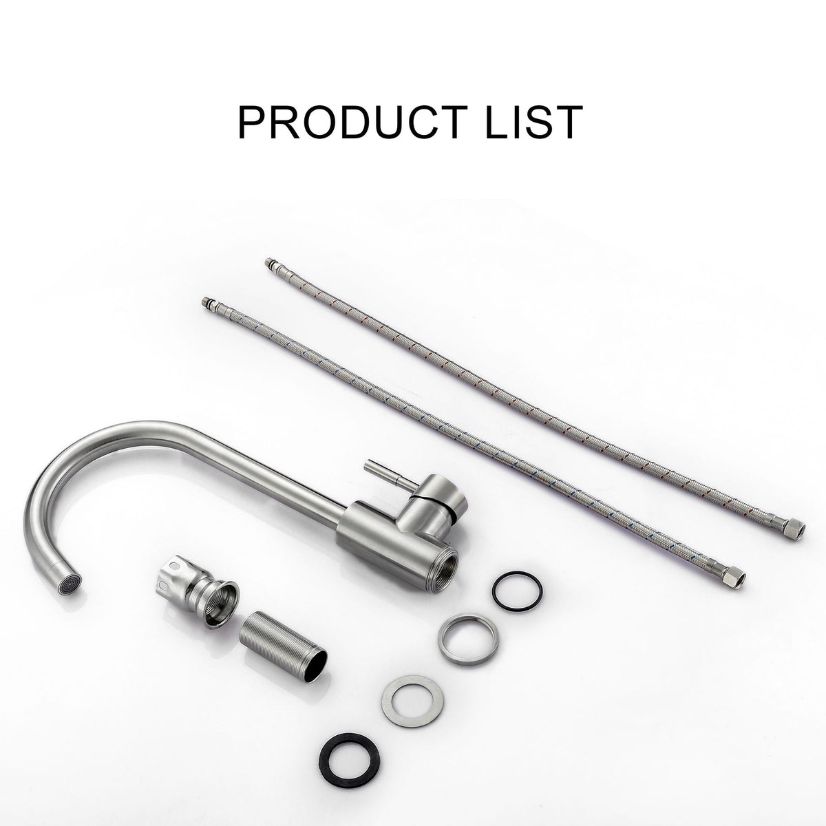 Modern Kitchen Sink Faucet with Single Handle - Gray, Black, Gold