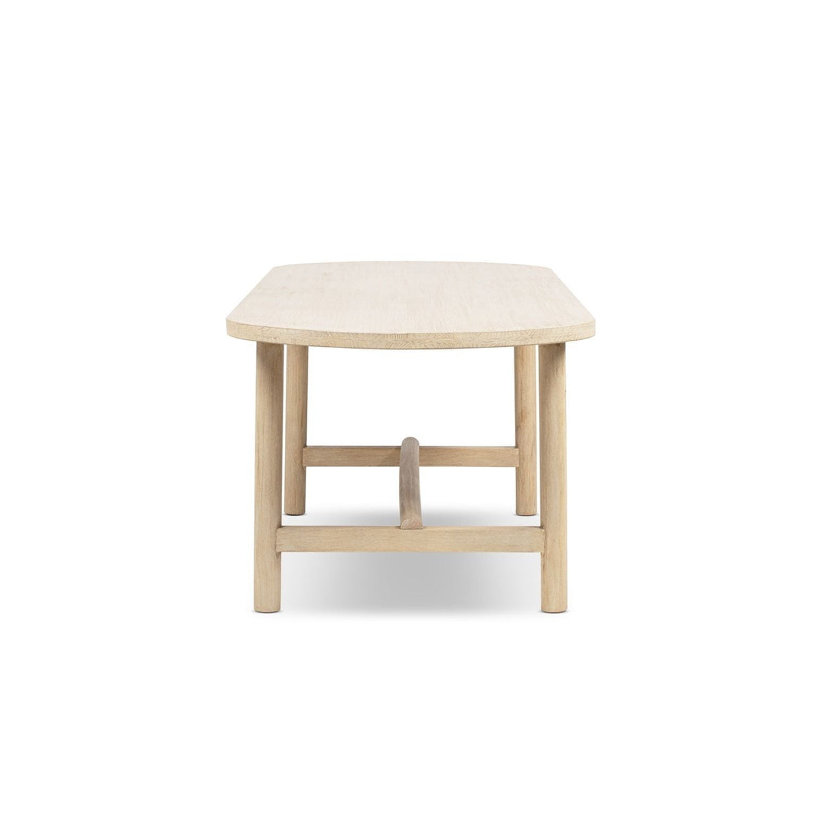 8-Seat Oval Dining Table with Reclaimed Pine - Natural