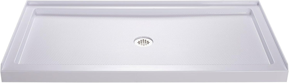 60" x 32" Shower Base with Slip-Resistant Surface - Central Drain