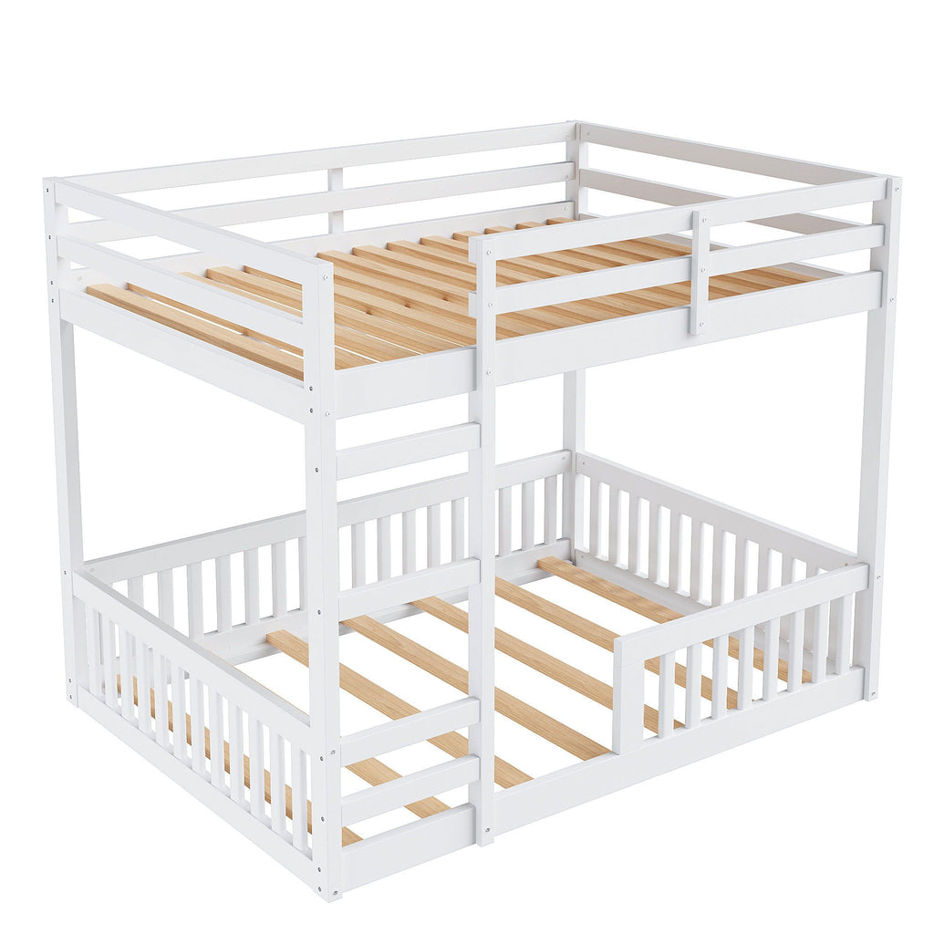 Stylish Bunk Bed With Ladder And Guardrails