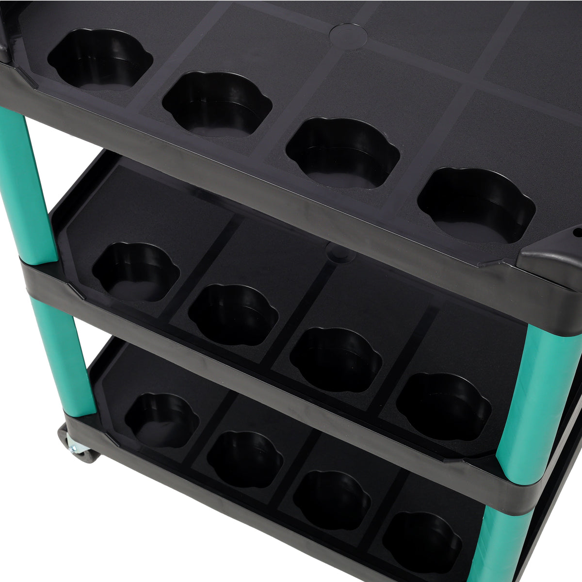3 Tier Rolling Auto Detail Cart with Wheels - Durable Plastic Organizer