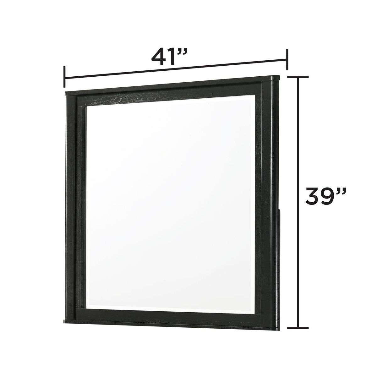 Black Bedroom Mirror with Deep Frame - Opel