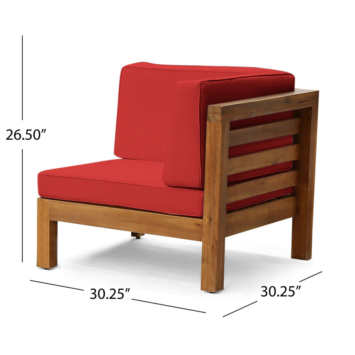 Oana 3 Piece Loveseat Set with Coffee Table - Acacia Wood Outdoor Seating