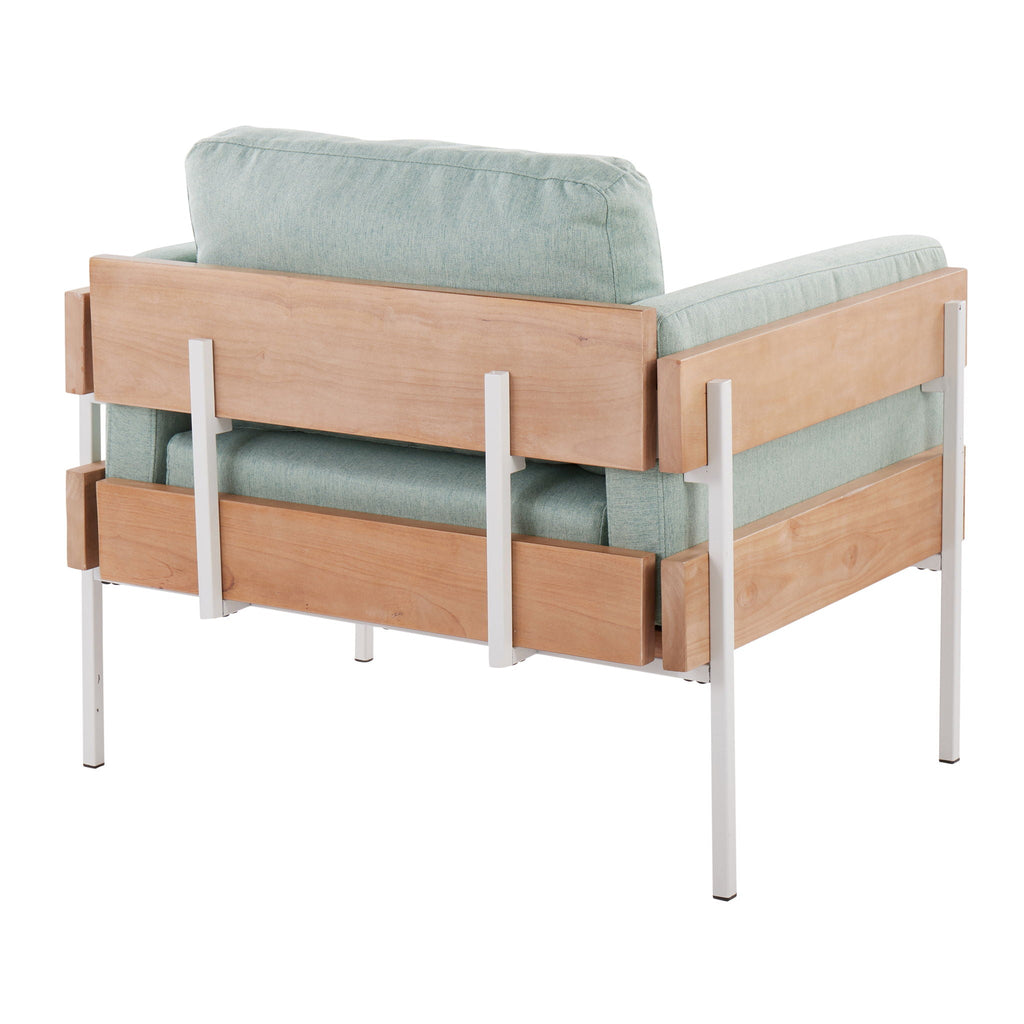 Stylish Materials Farmhouse Arm Chair with Cushioned Seating - Gray or Green