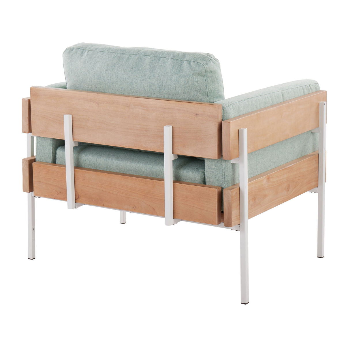 Stylish Materials Farmhouse Arm Chair with Cushioned Seating - Gray or Green