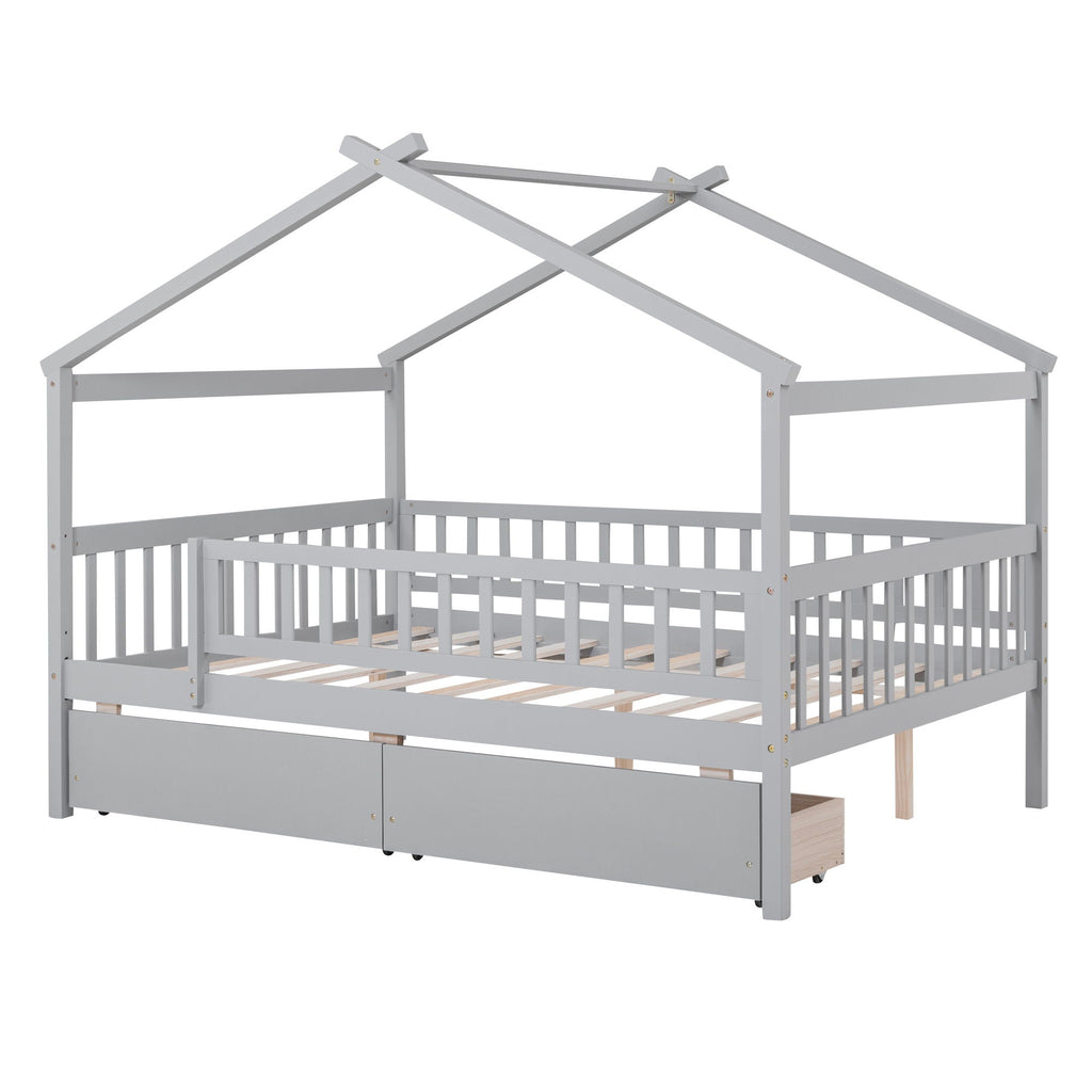 House Bed With 2 Drawers