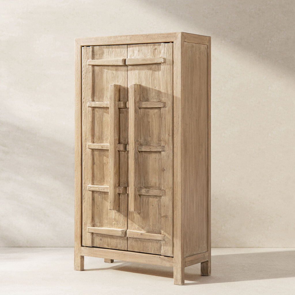 Natural Storage Cabinet with Double Doors - Solid Reclaimed Pine