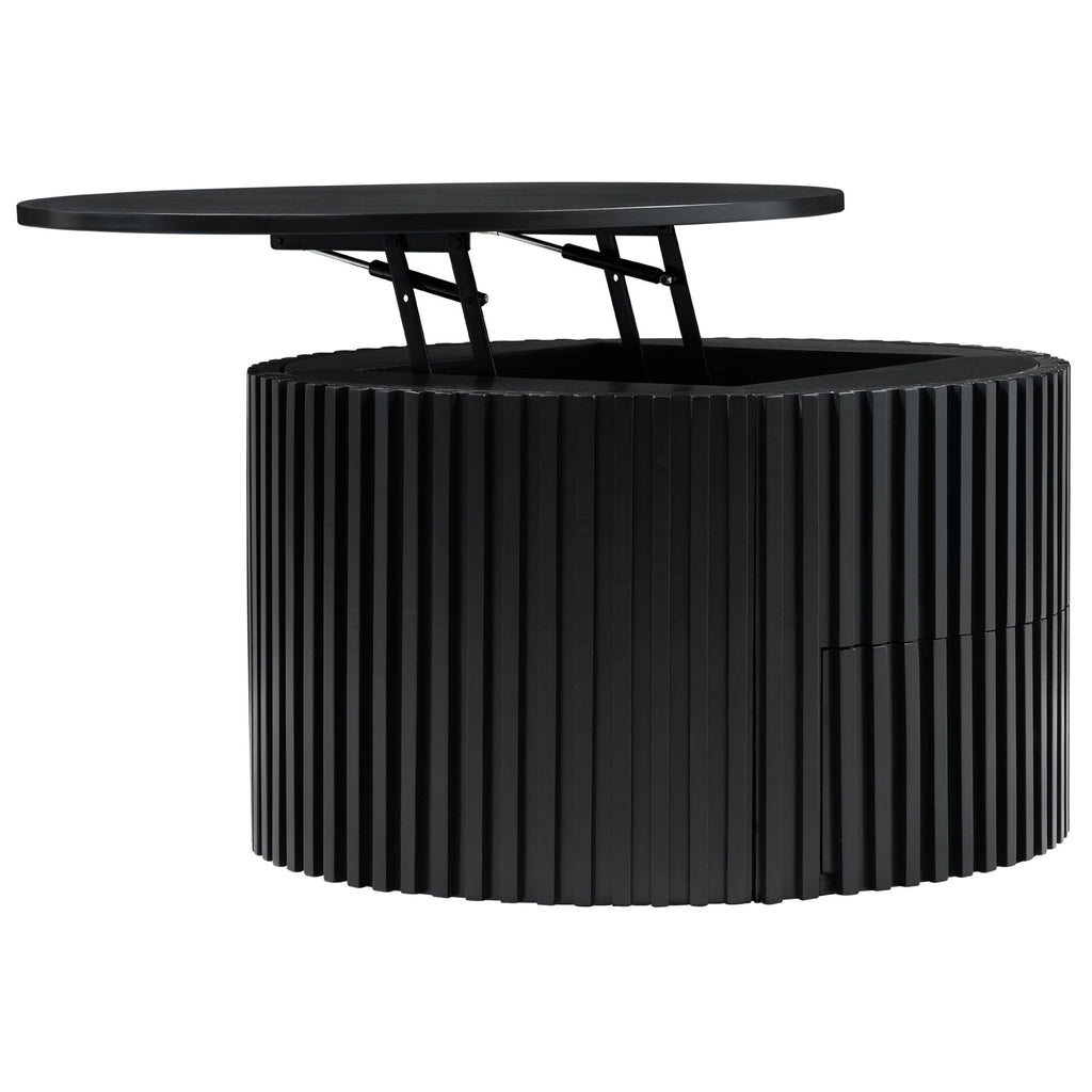Round Lift Top Coffee Table with Hidden Storage - Multiple Colors