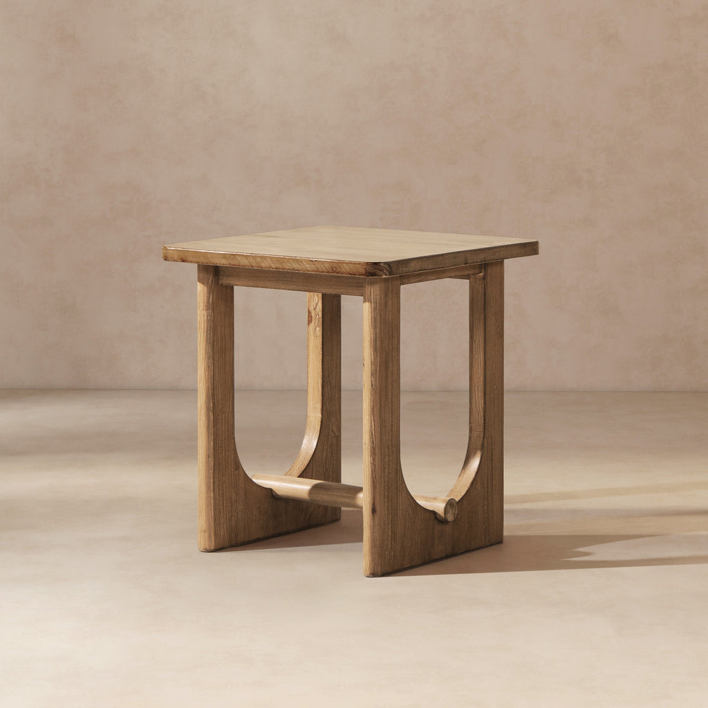 22" Square Side Table with Reclaimed Pine Wood - Antique