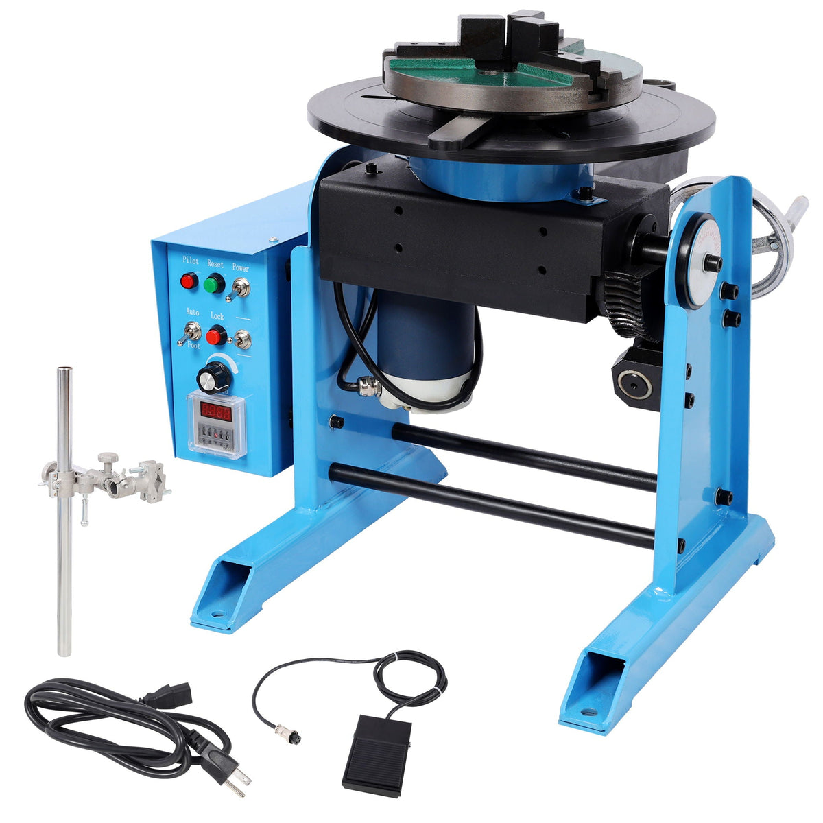 Heavy Duty Rotary Welding Positioner Turntable Table with Manual Tilt - Blue