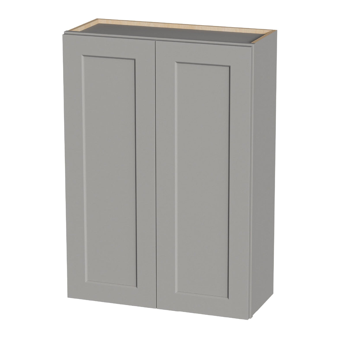 Gray Shaker Solid Wood Bathroom Storage Cabinet with Soft-Close Doors - Gray