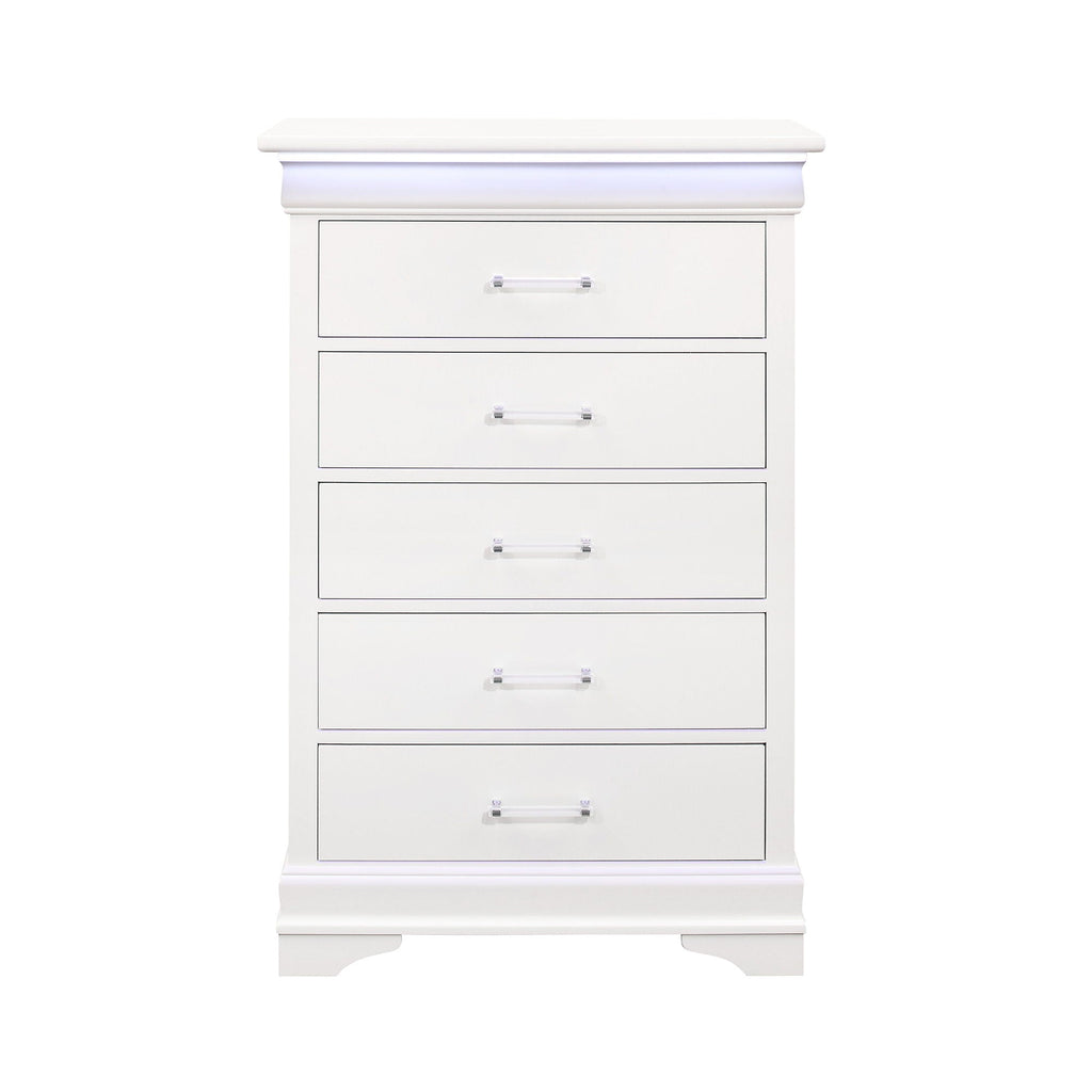 Charlston Accent Chest with LED Lighting – White or Blue