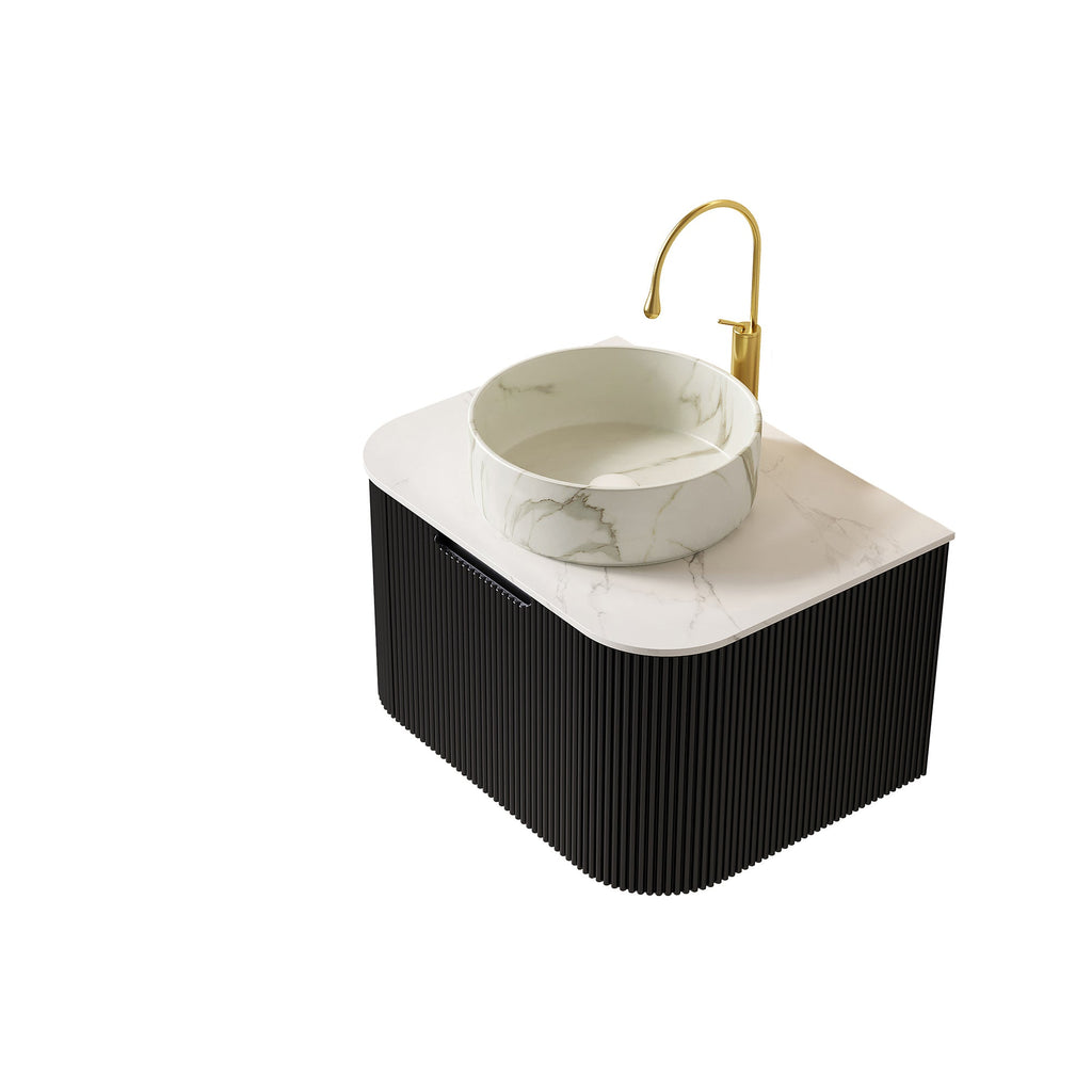 DINA 24" Bathroom Vanity & Sink with Floating Curved Edges - Multiple Finishes