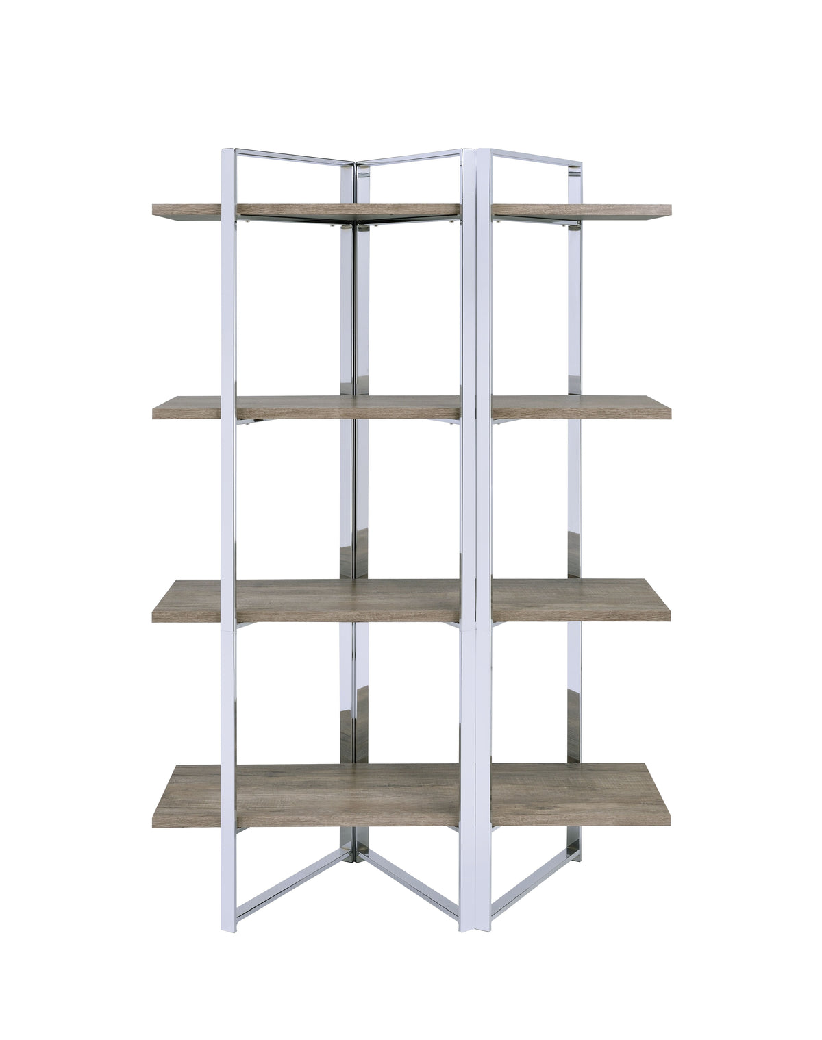 Libby Rectangular Etagere Bookshelf with Metal Frame