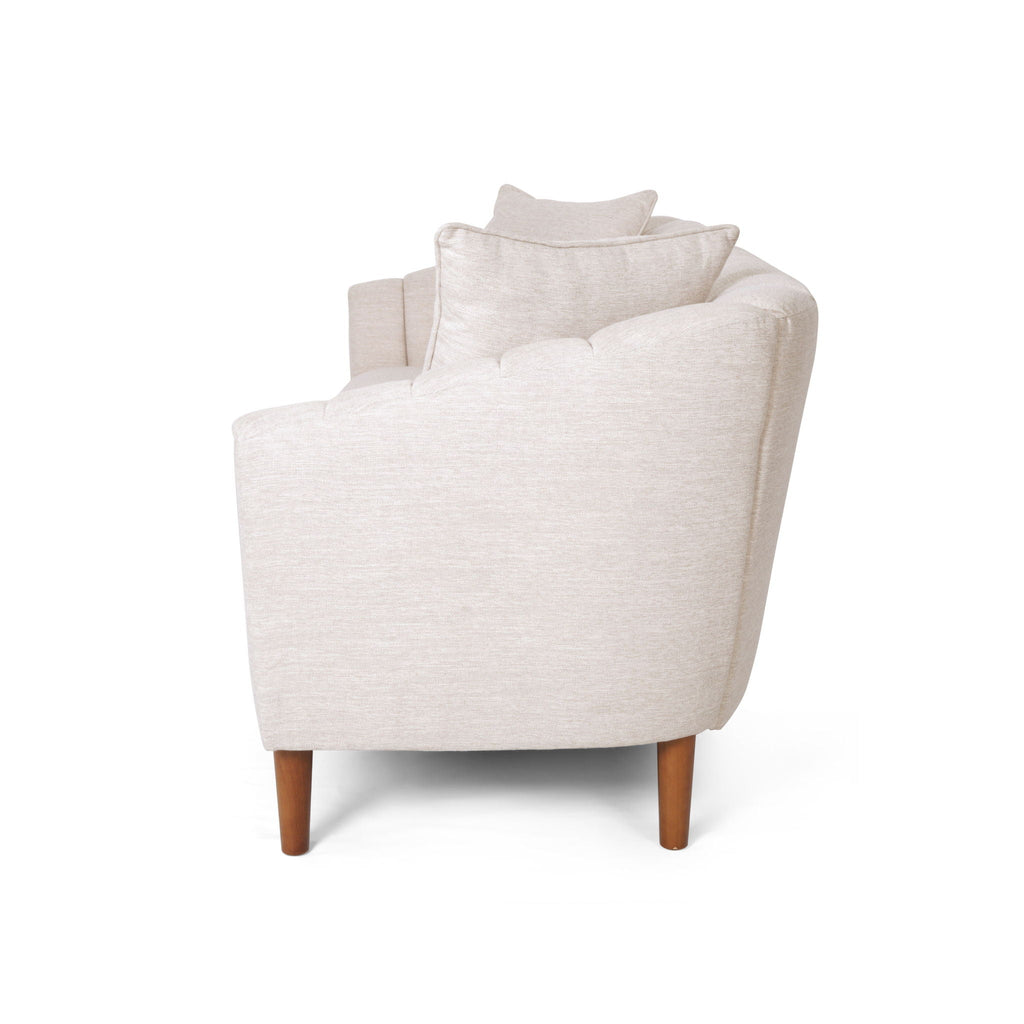 Contemporary 3 Seater Sofa with Button Tufted Accents - Dark Green or Beige
