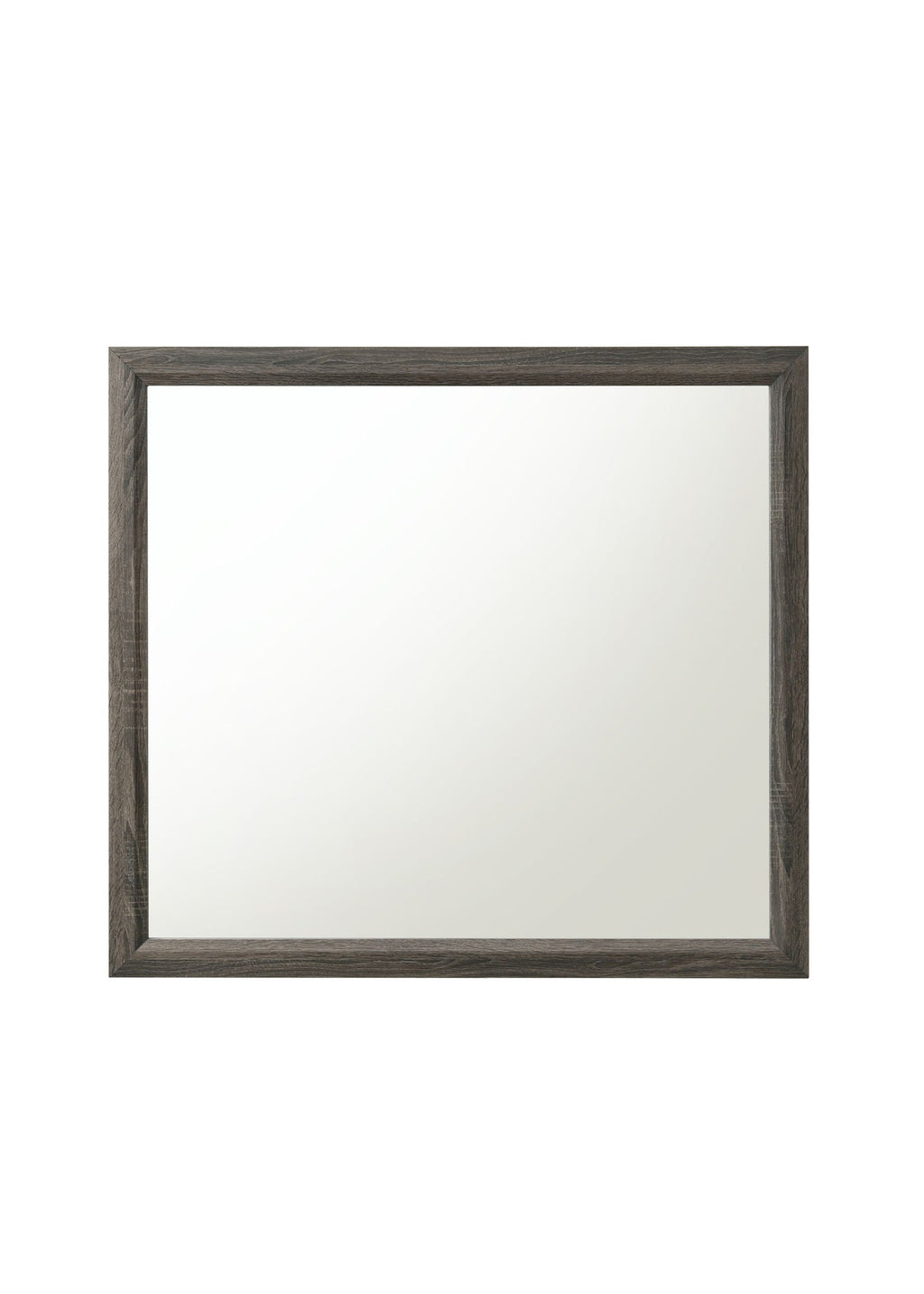 Weathered Mirror with Wood Trim - Gray