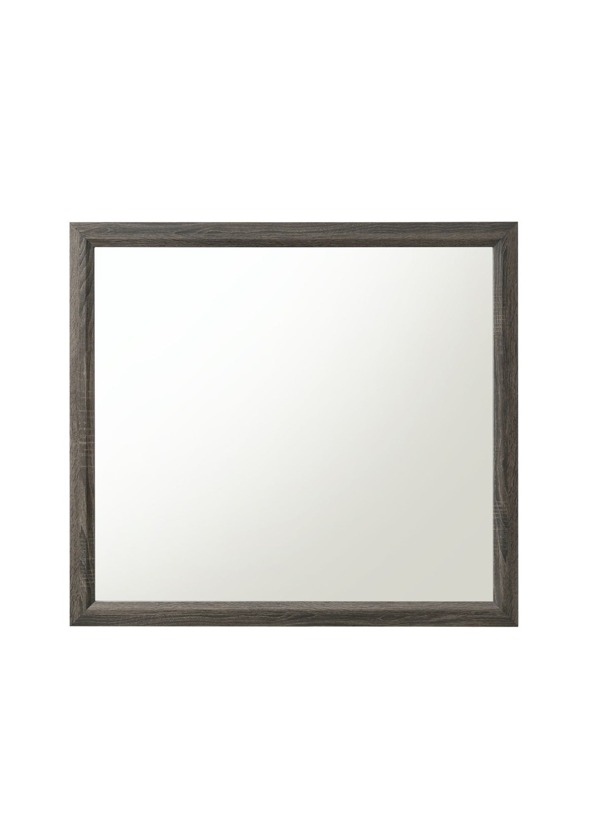 Weathered Mirror with Wood Trim - Gray