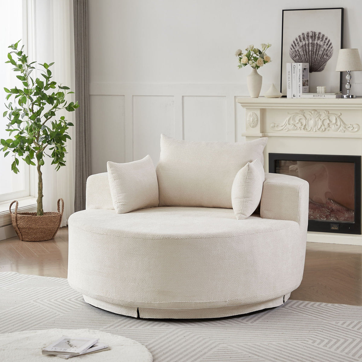 Swivel Sleeper Chair with Supportive Pillow and 360° Base - Multiple Colors