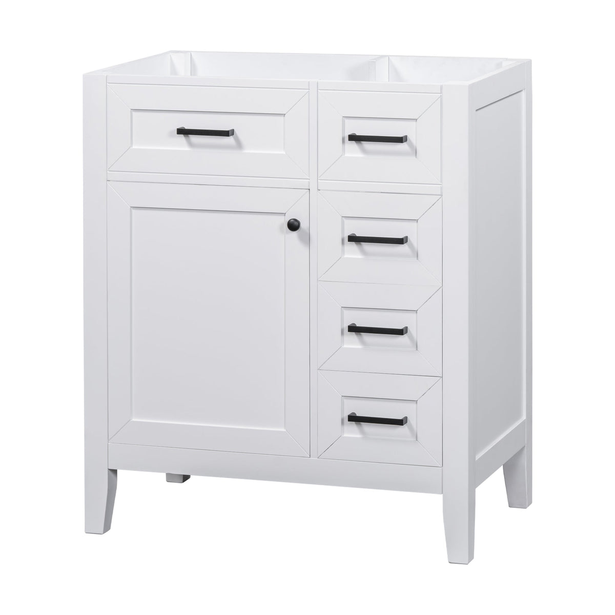 30" Bathroom Vanity Cabinet Base with Drawers - White