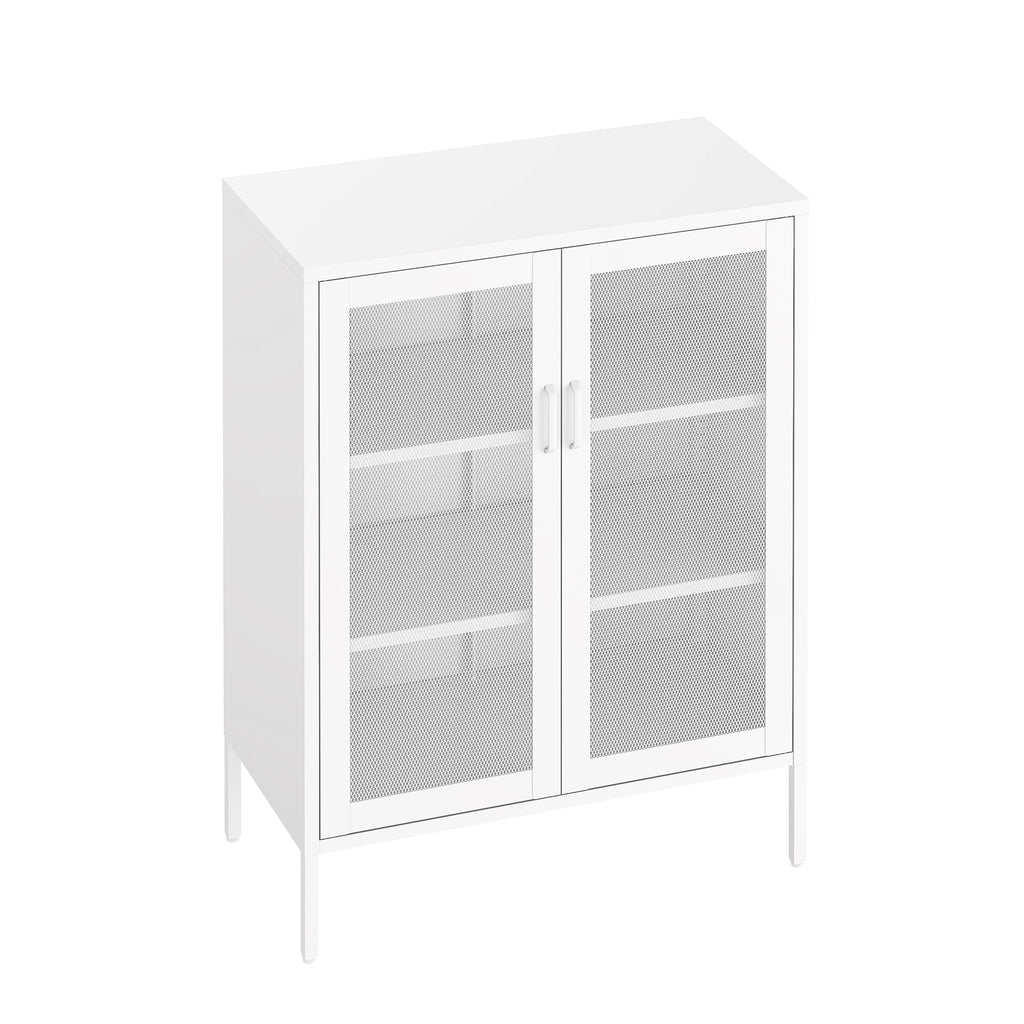 Metal Accent Cabinet with Adjustable Shelves - Black, Green, or White