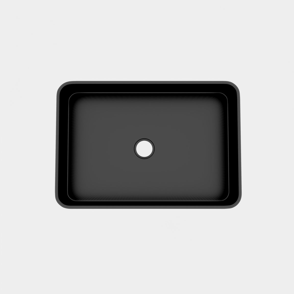 BB17 Integrated Black Ceramic Bathroom Vanity Sink with Scratch-Resistant Finish - Black