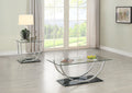Danville 2-piece Glass Top Coffee and End Table Set Chrome