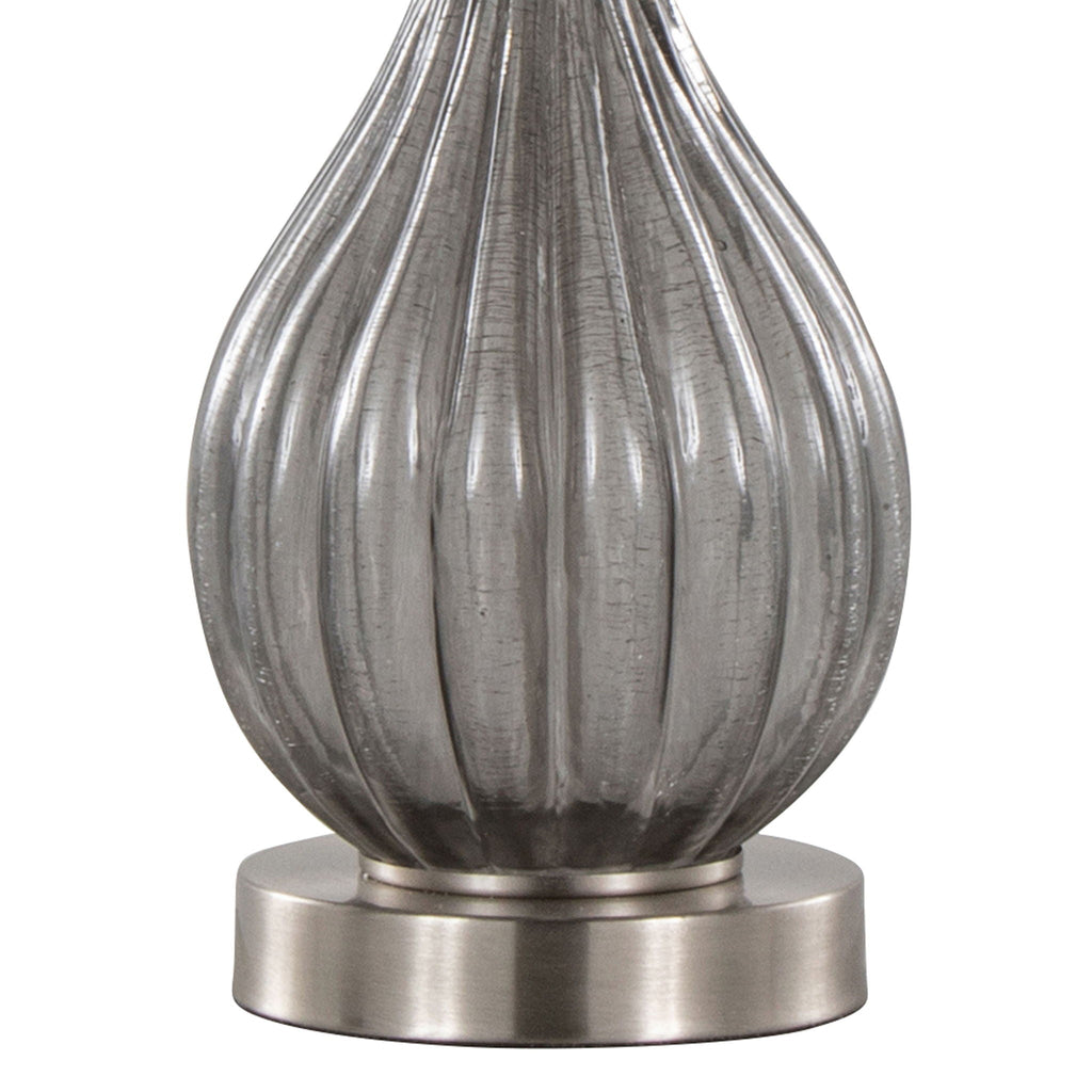 Contemporary Table Lamp Set with Crackle Glass - Gold or Dark Gray