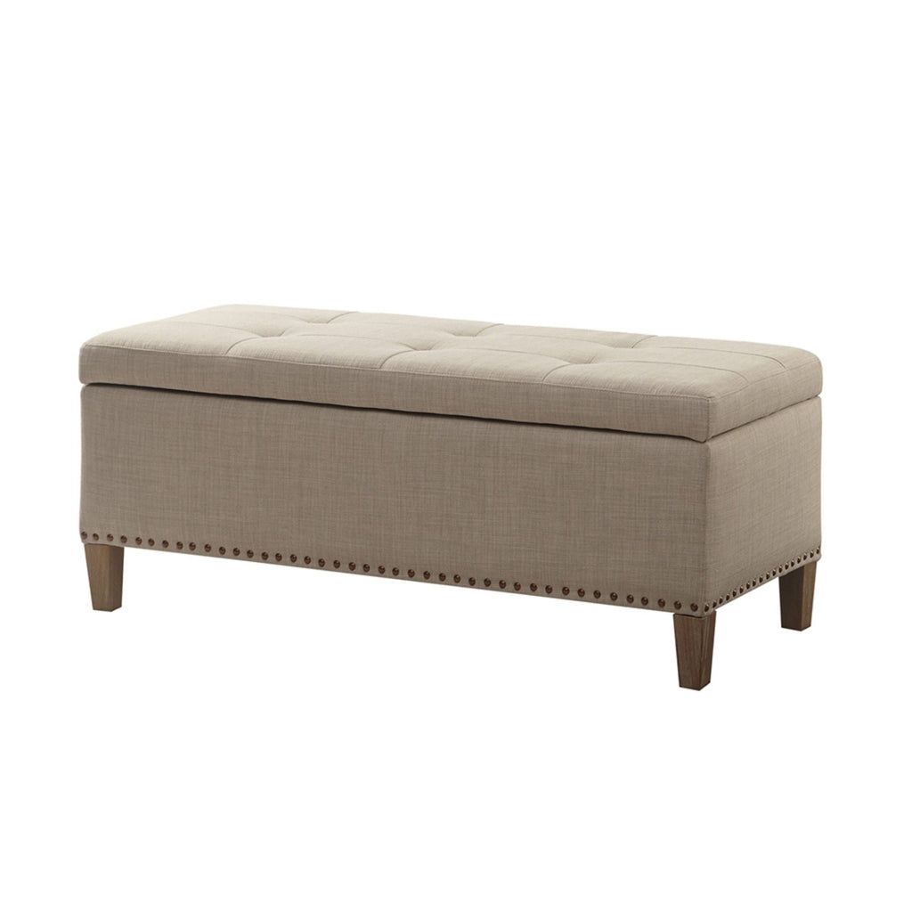 Modern Tufted Top Soft Close Storage Bench with 400 lb Capacity - Gray