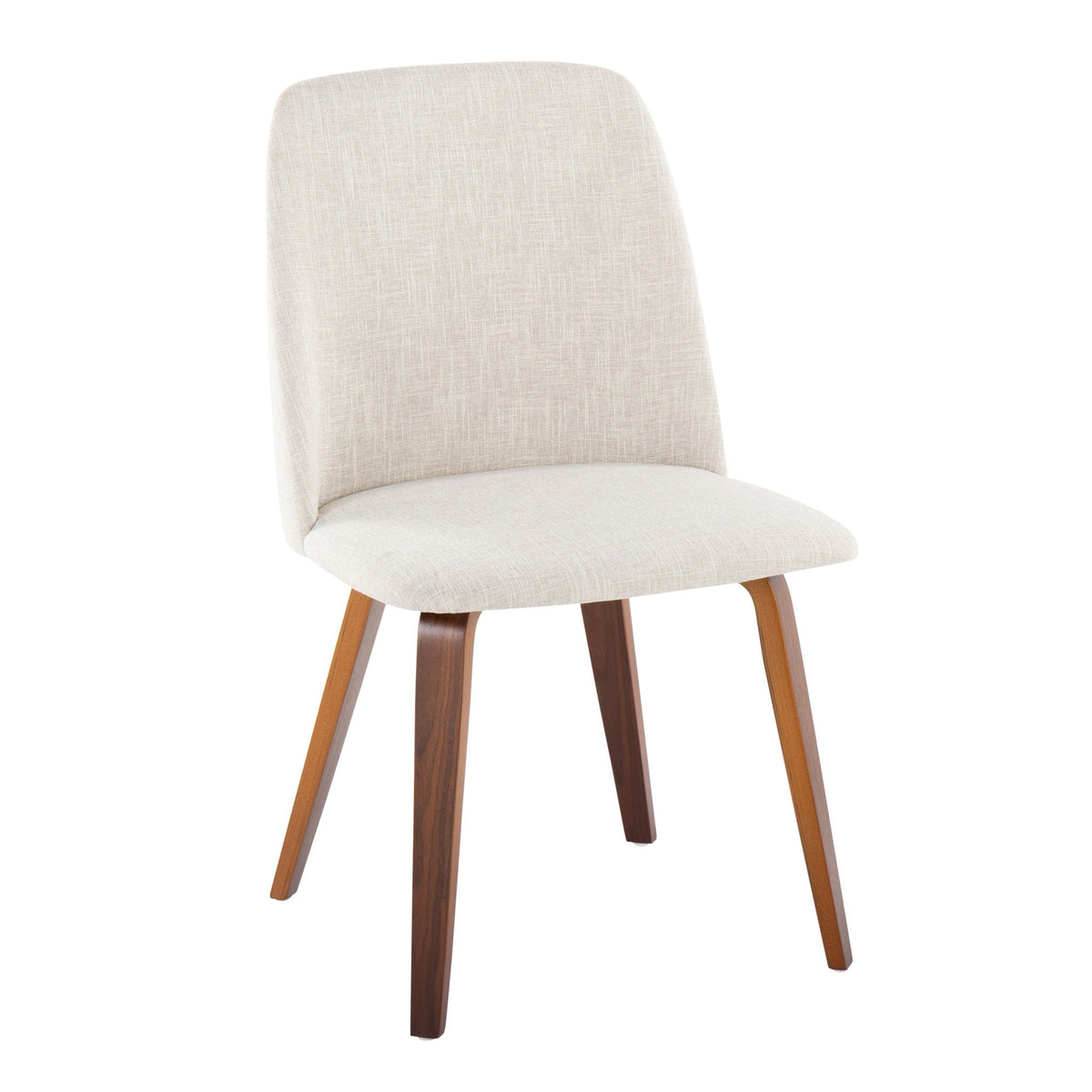 Contemporary Dining Chair Set with Padded Seat - Brown