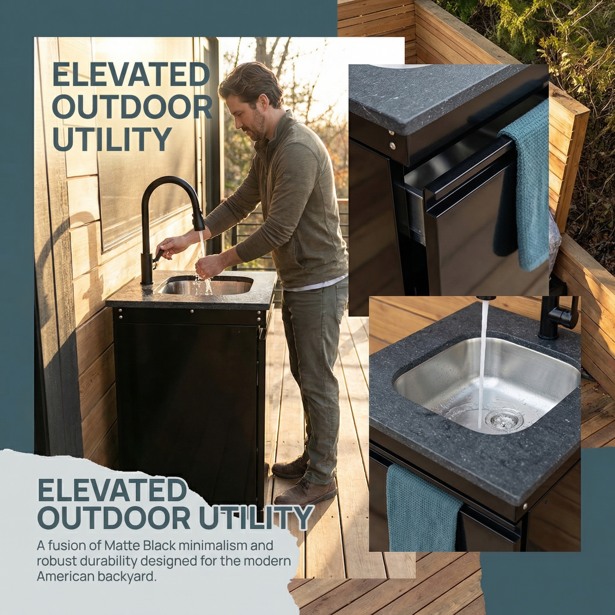 Double Door Sink Cabinet with Soft-Closing Doors - Stainless Steel