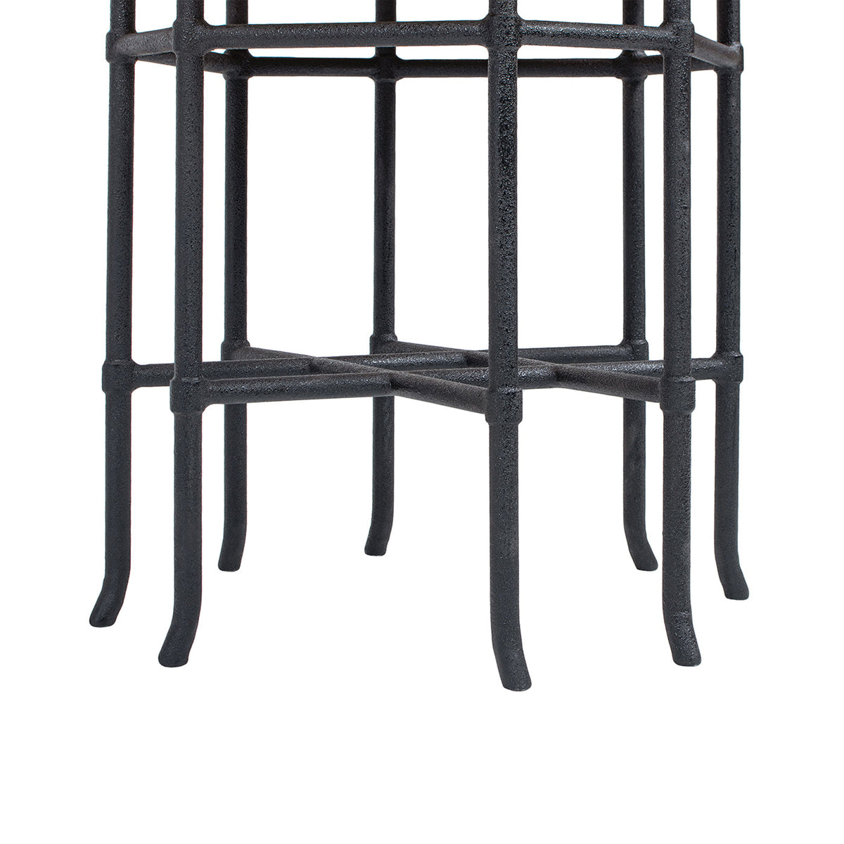 Foundry 24" Square Reclaimed Pine Wood & Iron Side Table with Tray Top - Antique