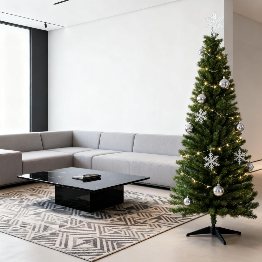 Artificial Pencil Christmas Tree with Slim Profile - Green
