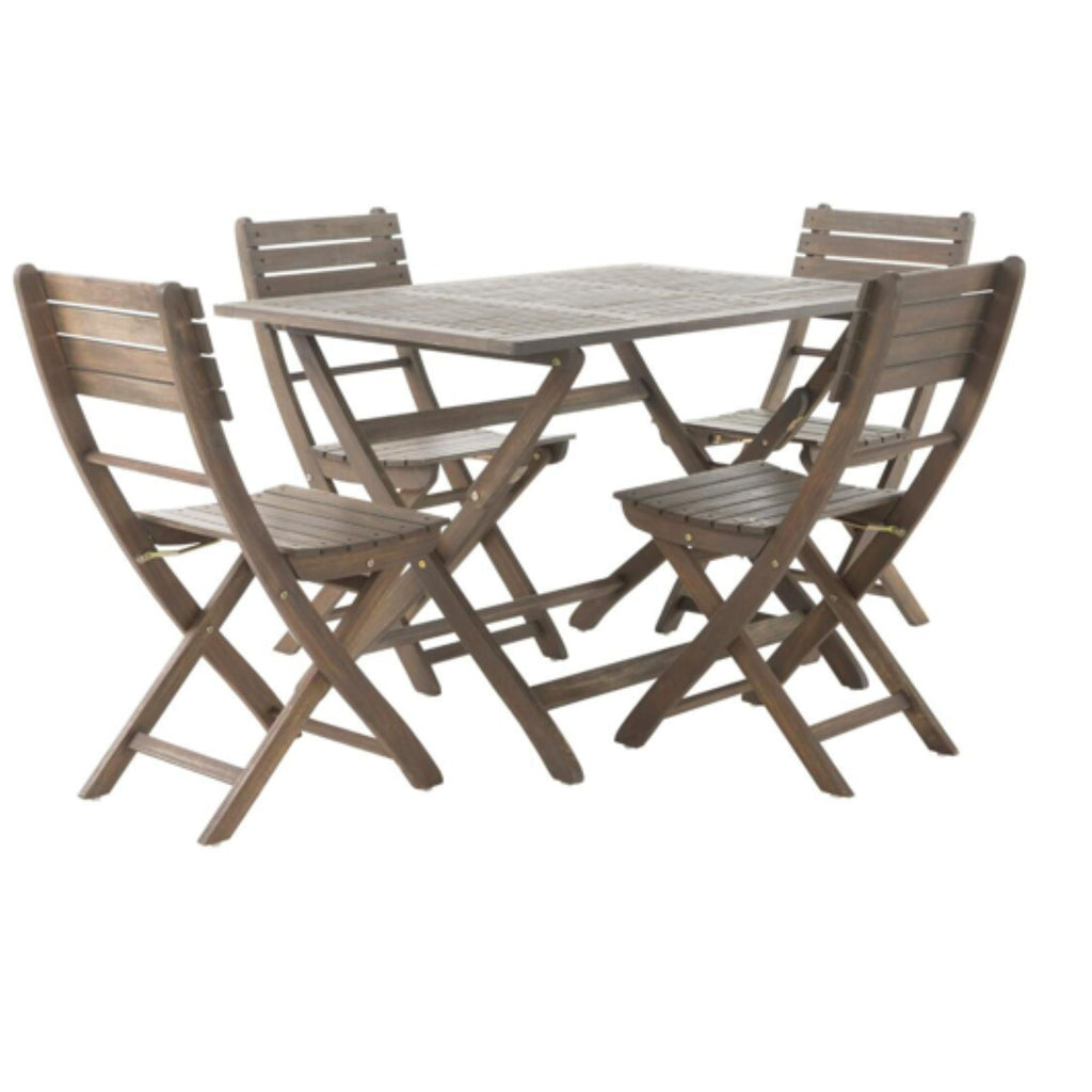 Positano Foldable Dining Set with Foldable Design - White or Dark Brown