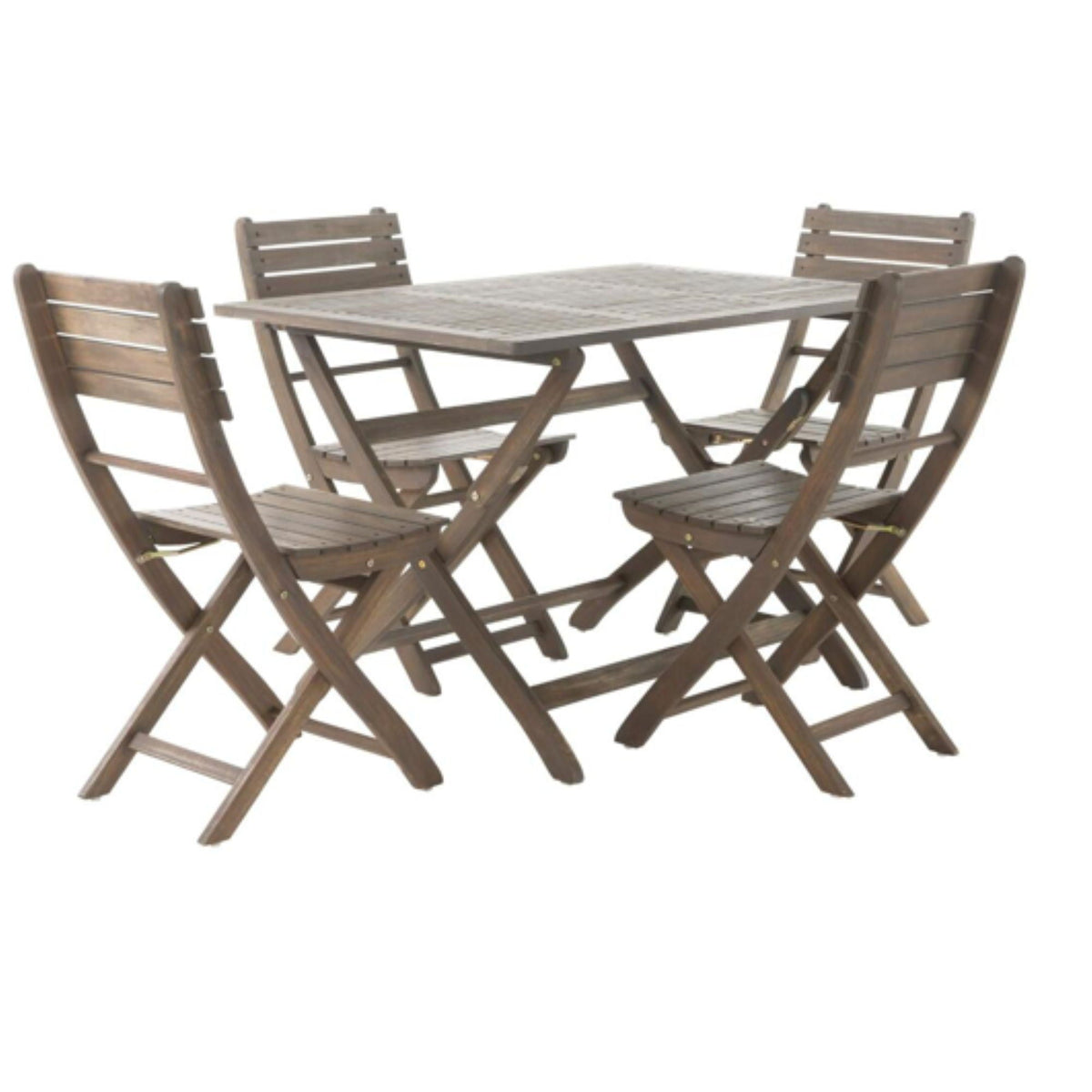Positano Foldable Dining Set with Foldable Design - White or Dark Brown