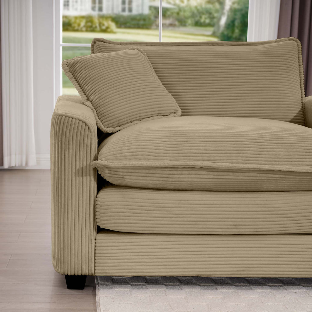 Modern Comfortable Single Chair & Ottoman with Deep Seat - Multiple Colors