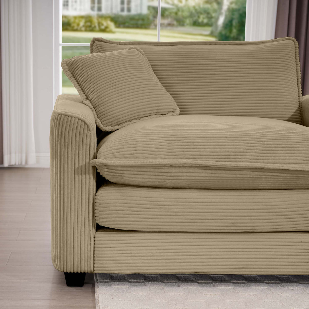 Modern Comfortable Single Chair & Ottoman with Deep Seat - Multiple Colors