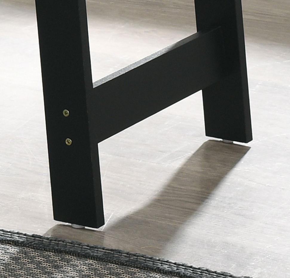 Faux Marble End Table with Black Frame - Kenzo