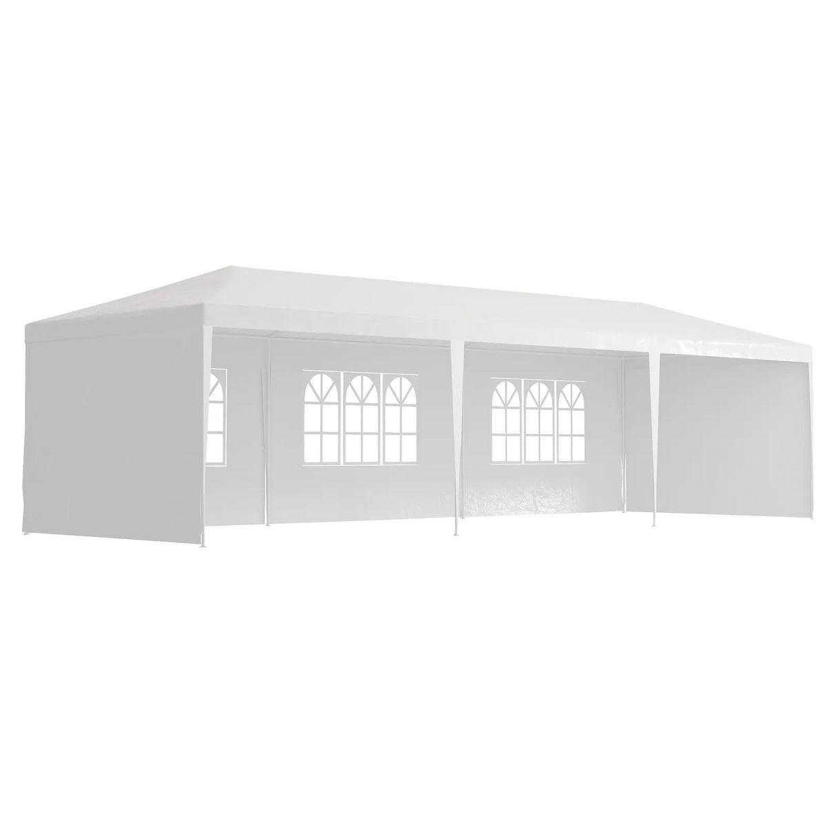 10x30' Outdoor Garden Gazebo Canopy with Removable Sidewalls - White