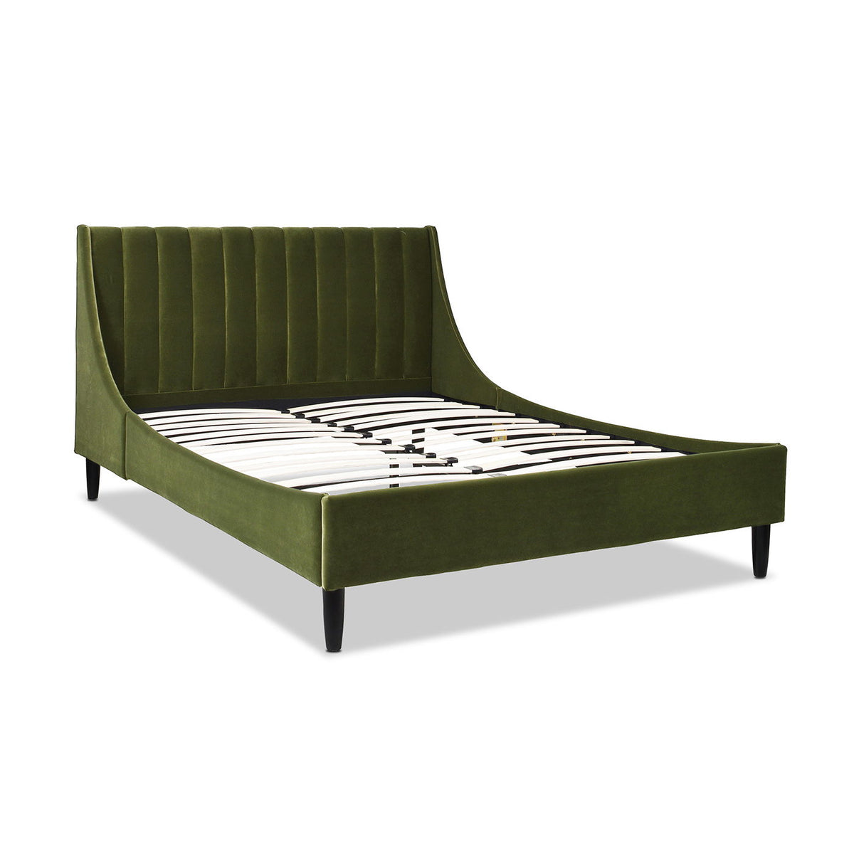 Vertical Tufted Modern Headboard Platform Bed Set with Upholstered Finish - Multiple Colors