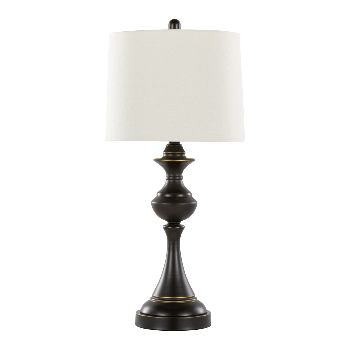 Contemporary Table Lamp Set with Tiered Design - Black