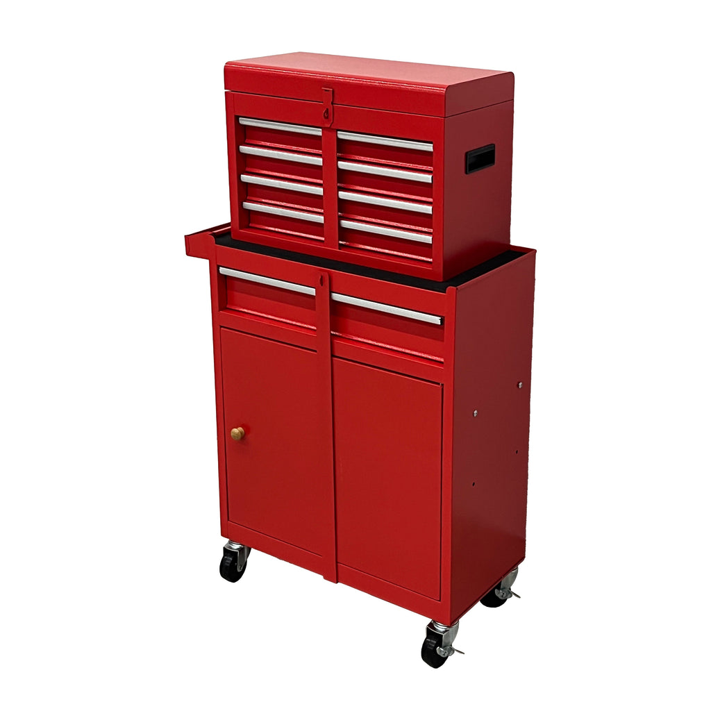 5-Drawer Rolling Tool Chest with Detachable Top - Red