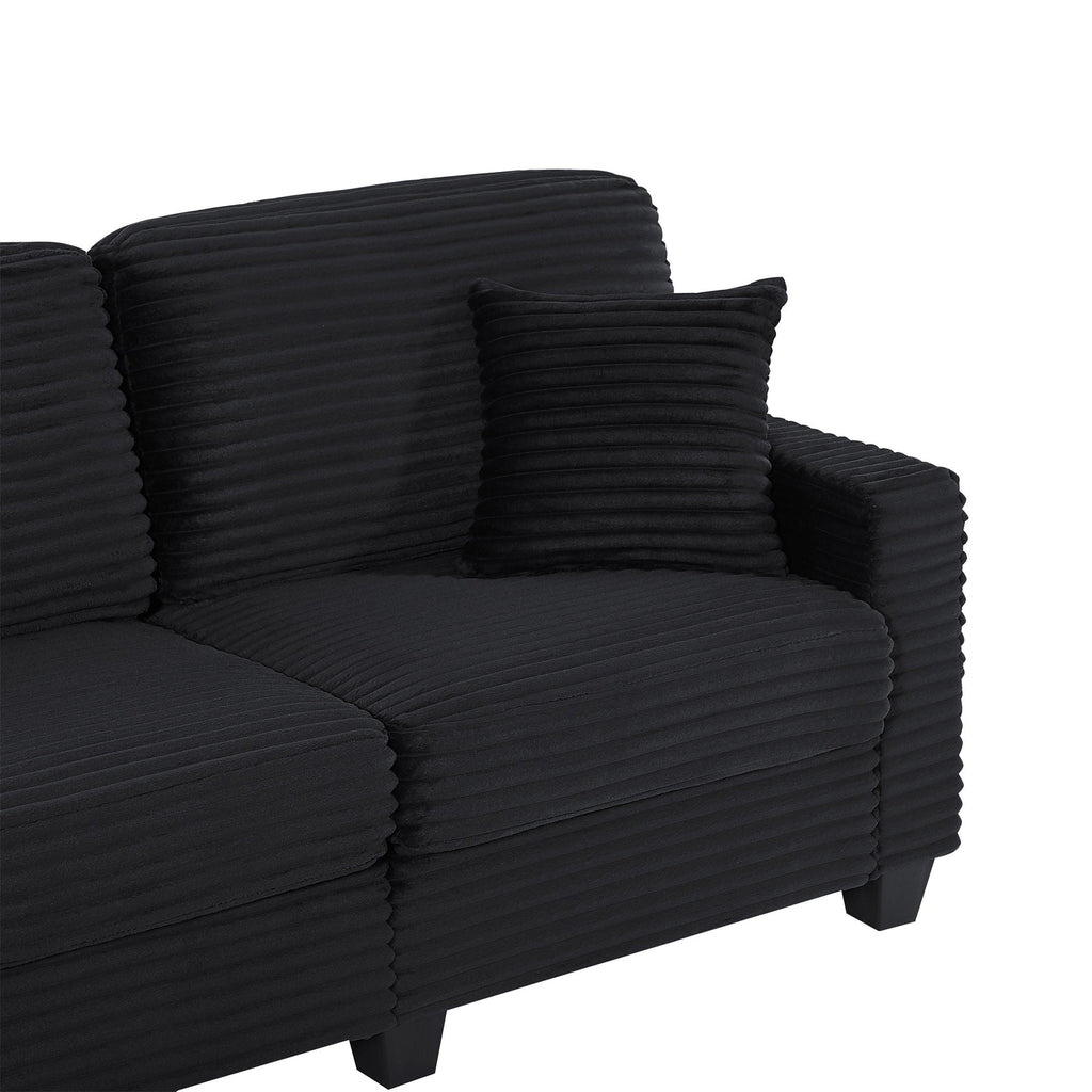 Upholstered U-Shaped Sectional Sofa with Movable Ottoman and Storage Pockets - Multiple Colors
