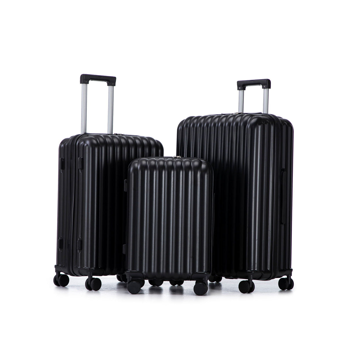 Spinner Wheel Luggage Set with USB Port and Holders - Pink, Black, Green
