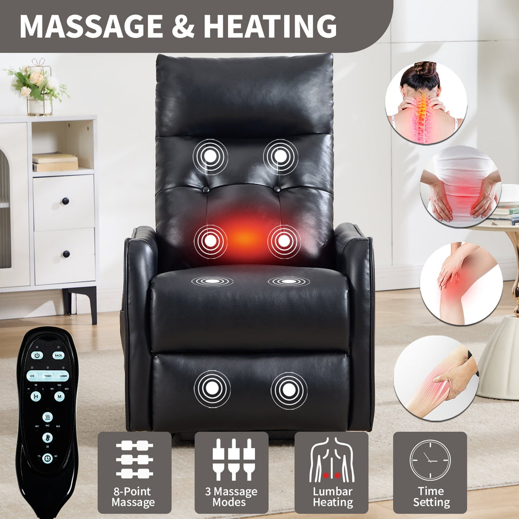 Black PU Power Lift Recliner Chair