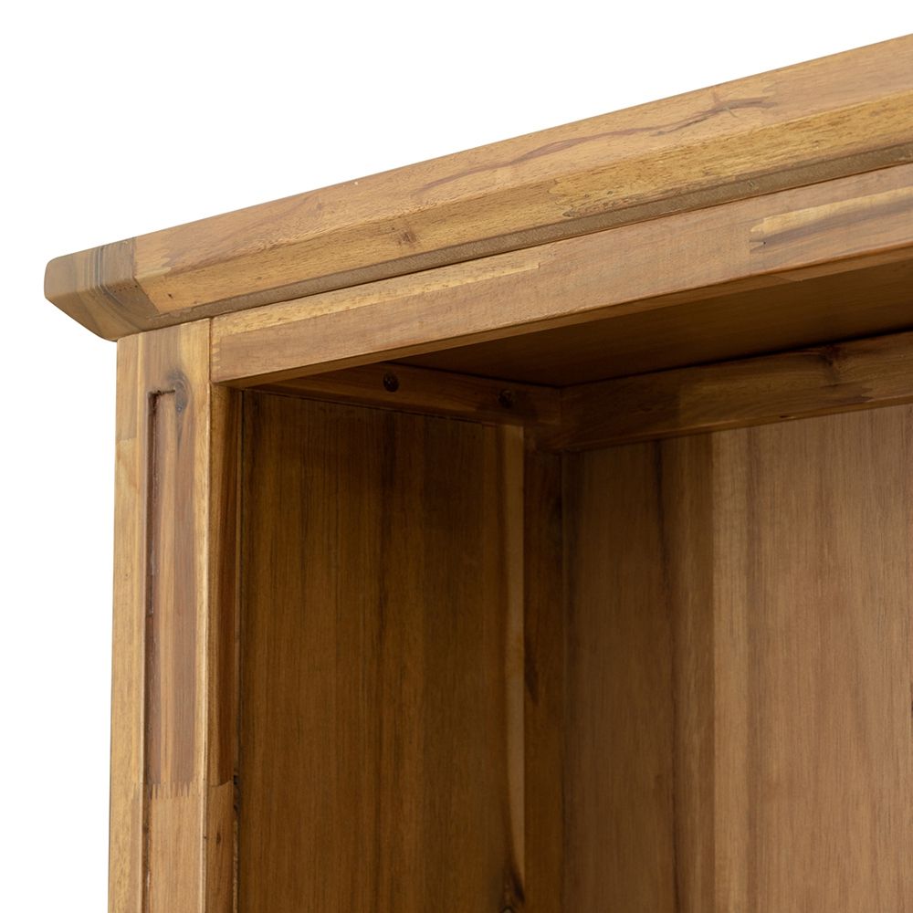Natural Wood Standard Bookcase with Sturdy Solid Acacia Construction - Brown