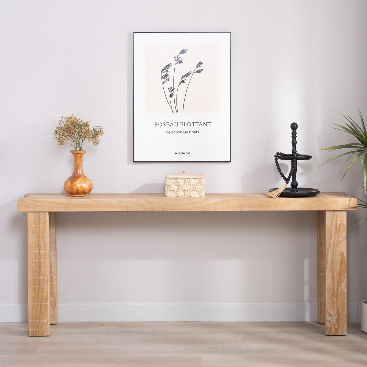 Console Table with Spacious Surface Area - Multi Wood Finish