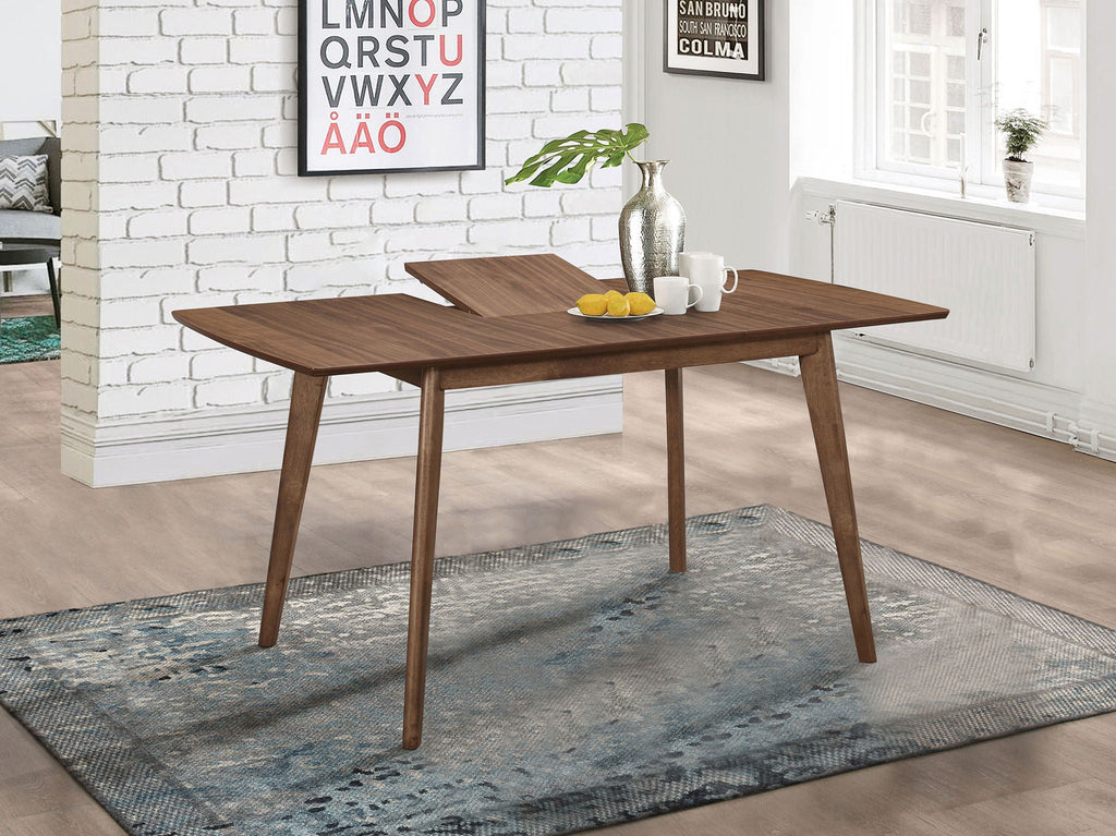 Alfredo 63-inch Extension Leaf Dining Table Natural Walnut