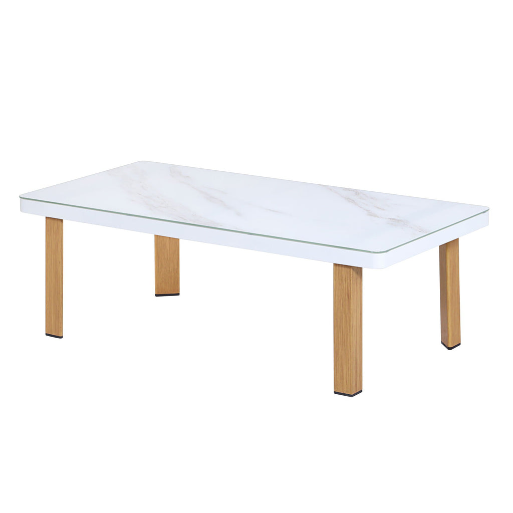 4 Piece Outdoor Conversation Set with Removable Cushions - White