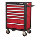 7-Drawer Rolling Tool Chest with Locking Wheels - Black+Red