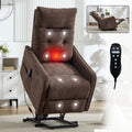 Brown Chenille Power Lift Recliner Chair